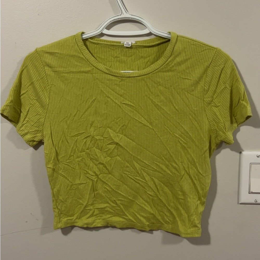 Garage Cropped Ribbed Short Sleeve Top